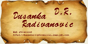 Dušanka Radivanović vizit kartica